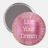 Girly Pink Glitzy Sparkle Glitzer Magnet (Vorderseite/Rückseite)
