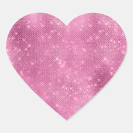 Girly Pink Glitzy Sparkle Herz-Aufkleber
