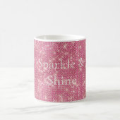 Girly Pink Glitzy Sparkle Kaffeetasse (Mittel)
