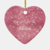Girly Pink Glitzy Sparkle Keramik Ornament (Vorne)