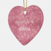 Girly Pink Glitzy Sparkle Keramik Ornament (Links)