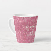 Girly Pink Glitzy Sparkle Milchtasse (Linke Ecke)