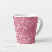 Girly Pink Glitzy Sparkle Milchtasse (Rechte Ecke)