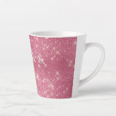 Girly Pink Glitzy Sparkle Milchtasse (Rechts)