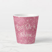 Girly Pink Glitzy Sparkle Milchtasse (Vorderseite)
