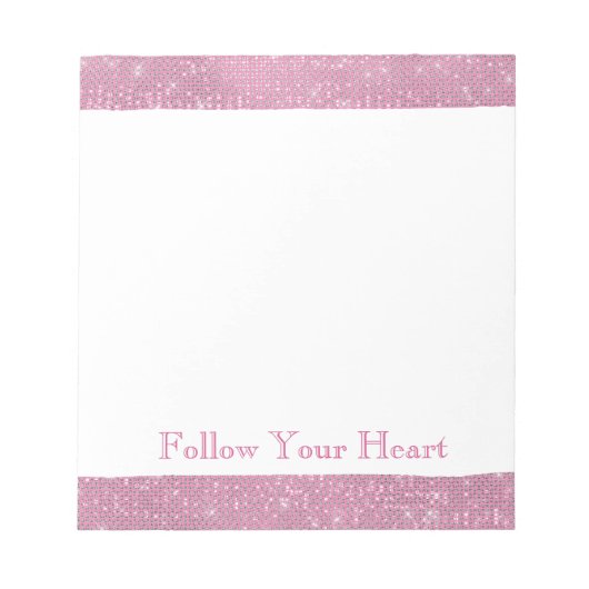 Girly Pink Glitzy Sparkle Notizblock (Vorderseite)