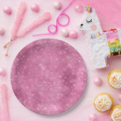 Girly Pink Glitzy Sparkle Pappteller (Party)