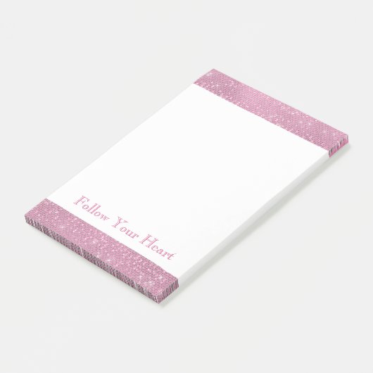Girly Pink Glitzy Sparkle Post-it Klebezettel (angewinkelt)