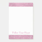 Girly Pink Glitzy Sparkle Post-it Klebezettel (Vorderseite)
