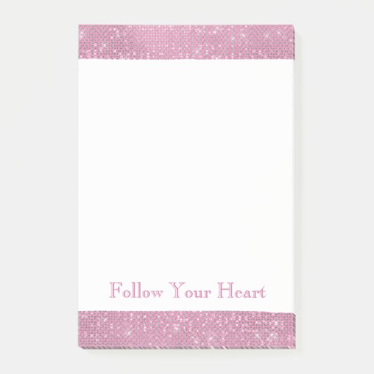 Girly Pink Glitzy Sparkle Post-it Klebezettel (Vorderseite)