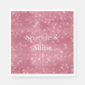 Girly Pink Glitzy Sparkle Serviette (Vorderseite)