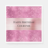 Girly Pink Glitzy Sparkle Serviette (Vorderseite)