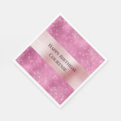 Girly Pink Glitzy Sparkle Serviette (Ecke)