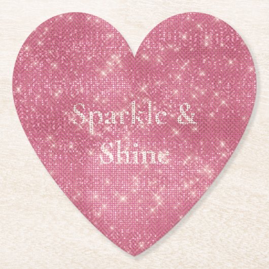 Girly Pink Glitzy Sparkle Untersetzer (Vorderseite)