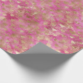 Girly Pink Gold Diamonds Geschenkpapier (Ecke)