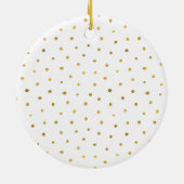 Girly Pink Gold Dots Heart Christmas Keramik Ornament (Hinten)