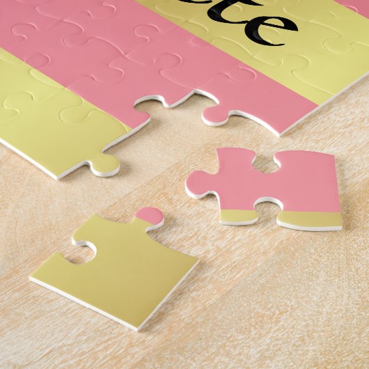 Girly Pink & Gold Floral Unicoron mit Name Puzzle (Seite)