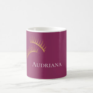 Girly Pink Gold Glam Eyelashes Kaffeetasse