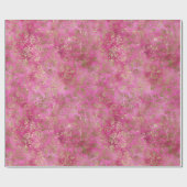 Girly Pink Gold Glam Floral Geschenkpapier (Flach)