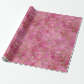Girly Pink Gold Glam Floral Geschenkpapier (Ungerollt)
