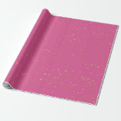 Girly Pink Gold Glam Stars Geschenkpapier (Ungerollt)