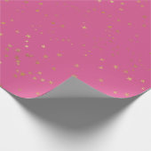 Girly Pink Gold Glam Stars Geschenkpapier (Ecke)
