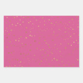Girly Pink Gold Glam Stars Geschenkpapier Set (Vorderseite)