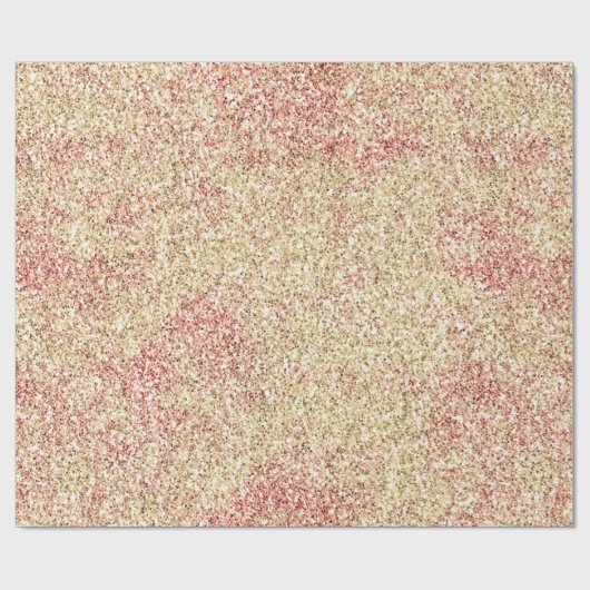 Girly Pink Gold Glitz Glitzer Geschenkpapier (Flach)