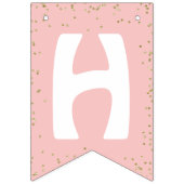 Girly Pink Gold Glitzer Caticorn Einhorn Cat Wimpelkette (Zweite Fahne)