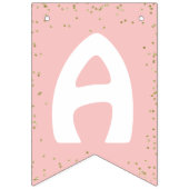 Girly Pink Gold Glitzer Caticorn Einhorn Cat Wimpelkette (Dritte Fahne)