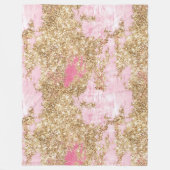 Girly Pink Gold Glitzer Fleecedecke (Vorderseite)