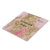 Girly Pink Gold Glitzer Fliese (Seite)