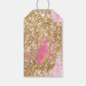 Girly Pink Gold Glitzer Geschenkanhänger (Rückseite)