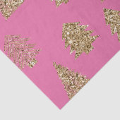 Girly Pink Gold Glitzer Glam Weihnachtsbaumen Seidenpapier (Detail)