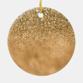 Girly Pink Gold Glitzer Inspiration Zitat Keramik Ornament (Hinten)