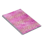 Girly Pink Gold Glitzer Leopard Print Glitz Notizblock (Rechte Seite)