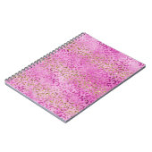 Girly Pink Gold Glitzer Leopard Print Glitz Notizblock (Linke Seite)