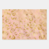 Girly Pink Gold Glitzer Leopard Prints Geschenkpapier Set (Vorderseite 2)