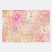 Girly Pink Gold Glitzer Leopard Prints Geschenkpapier Set (Vorderseite)