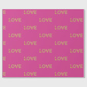 Girly Pink Gold Glitzer Liebe Geschenkpapier (Flach)