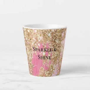 Girly Pink Gold Glitzer Milchtasse