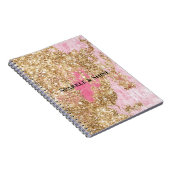 Girly Pink Gold Glitzer Notizblock (Rechte Seite)