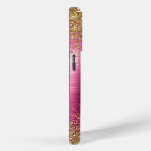 Girly Pink Gold Glitzer Sparkle Case-Mate iPhone Hülle (Rückseite / Rechts)