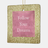 Girly Pink Gold Glitzer Sparkle Glitz Keramikornament (Links)