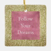 Girly Pink Gold Glitzer Sparkle Glitz Keramikornament (Vorderseite)