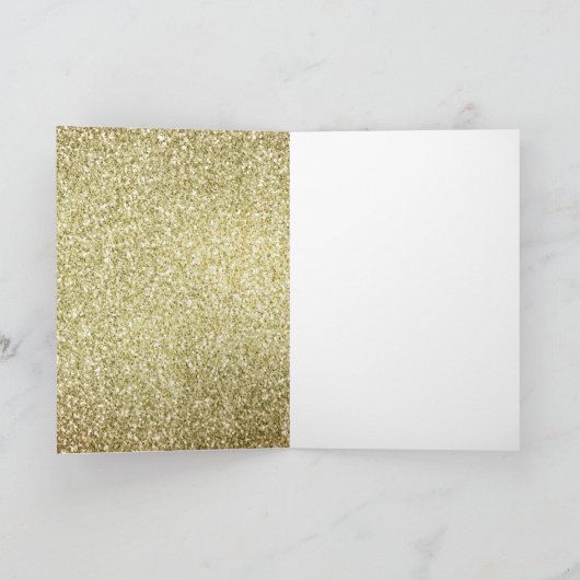 Girly Pink Gold Glitzer Sparkle Glitz Weihnachten Karte (Innenseite)