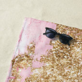 Girly Pink Gold Glitzer Strandtuch (Beispiel)