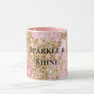 Girly Pink Gold Glitzer Tasse