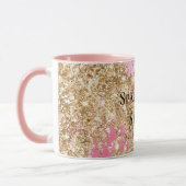 Girly Pink Gold Glitzer Tasse (Links)