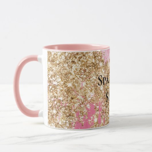 Girly Pink Gold Glitzer Tasse (Links)